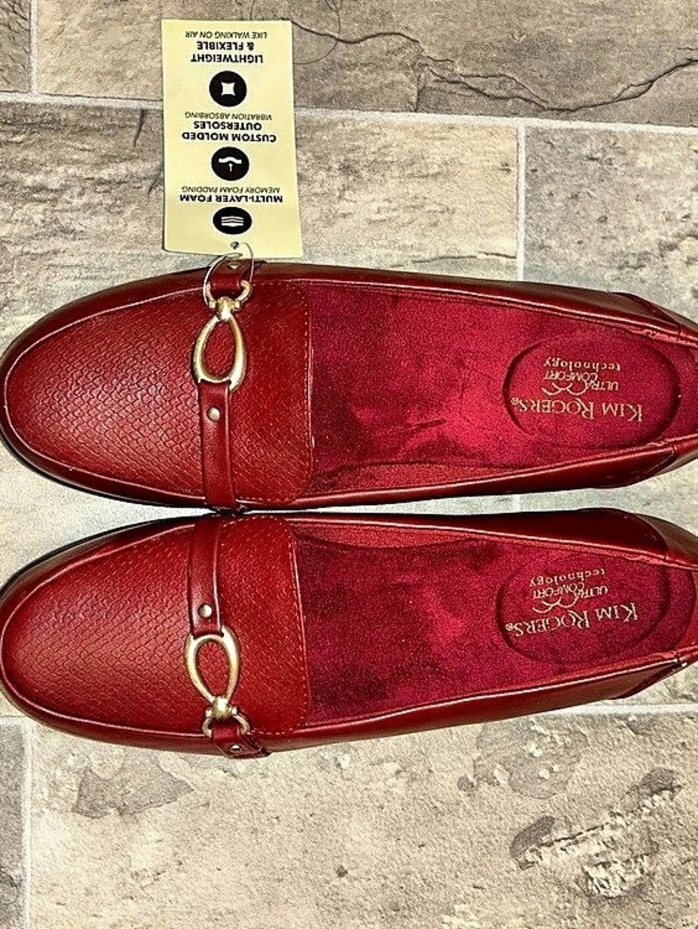 Kim Rogers Red Women’s Slip-On Loafers